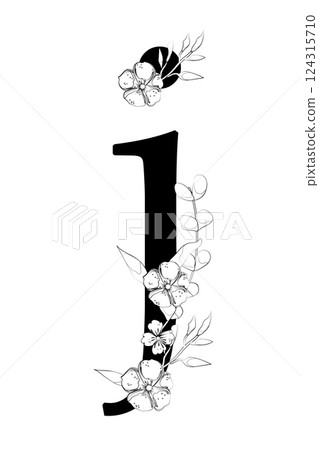 Vector sign with flowers decorations Vector sign with flowers decorations 124315710