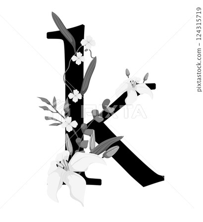 Vector sign with flowers decorations Vector sign with flowers decorations 124315719