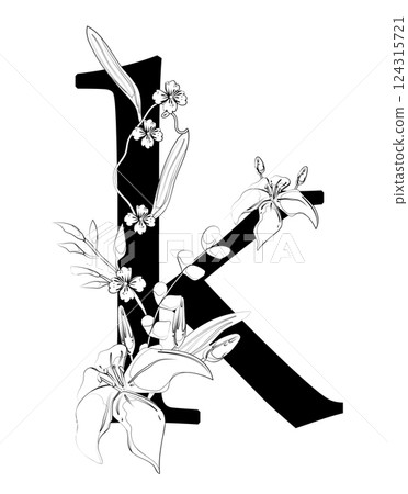Vector sign with flowers decorations Vector sign with flowers decorations 124315721