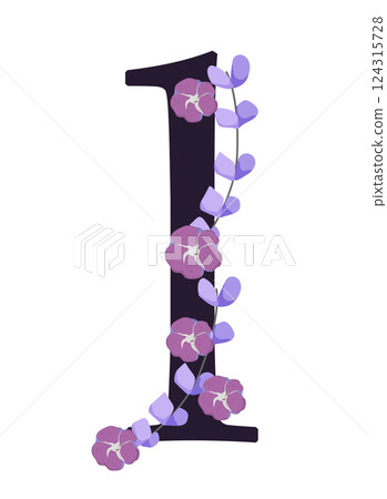 Vector sign with flowers decorations Vector sign with flowers decorations 124315728