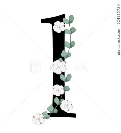 Vector sign with flowers decorations Vector sign with flowers decorations 124315729