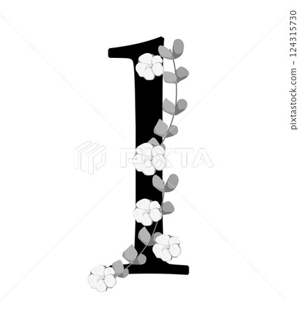 Vector sign with flowers decorations Vector sign with flowers decorations 124315730