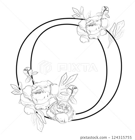 Vector sign with flowers decorations 124315755
