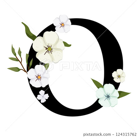 Vector sign with flowers decorations 124315762