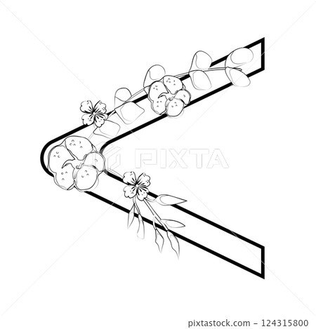 Vector sign with flowers decorations Vector sign with flowers decorations 124315800