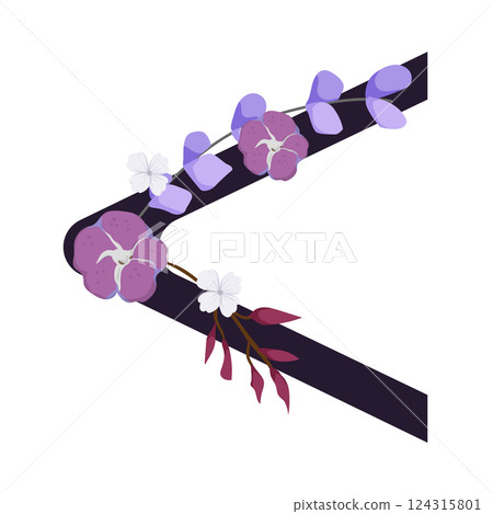 Vector sign with flowers decorations Vector sign with flowers decorations 124315801