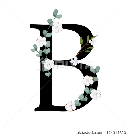 Vector sign with flowers decorations 124315820