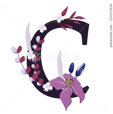 Vector sign with flowers decorations 124315834