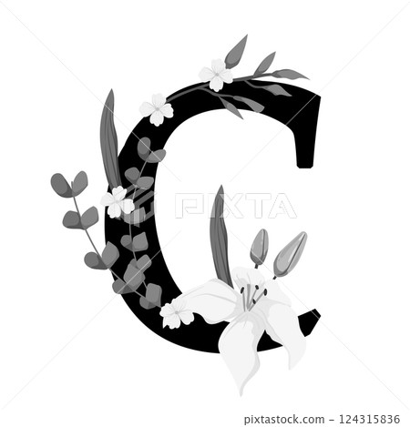 Vector sign with flowers decorations 124315836