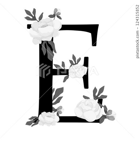 Vector sign with flowers decorations 124315852