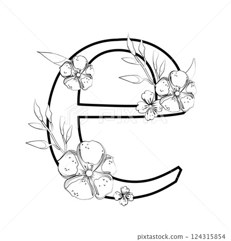 Vector sign with flowers decorations 124315854