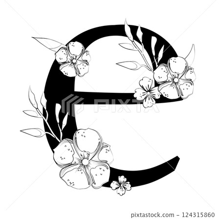 Vector sign with flowers decorations 124315860