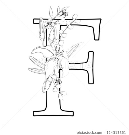 Vector sign with flowers decorations 124315861