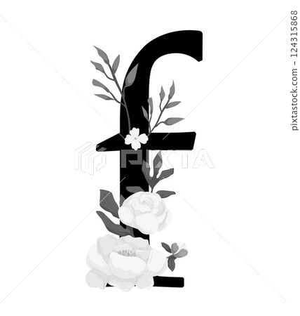 Vector sign with flowers decorations 124315868