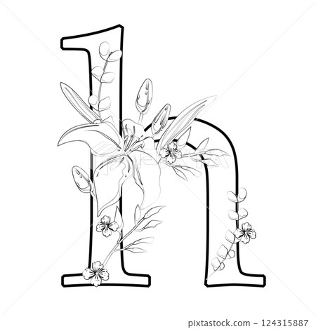 Vector sign with flowers decorations Vector sign with flowers decorations 124315887