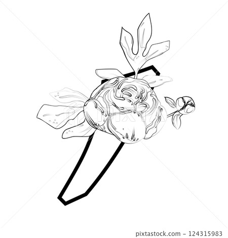 Vector sign with flowers decorations 124315983