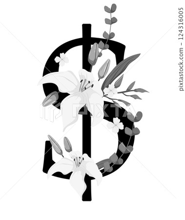 Vector sign with flowers decorations 124316005