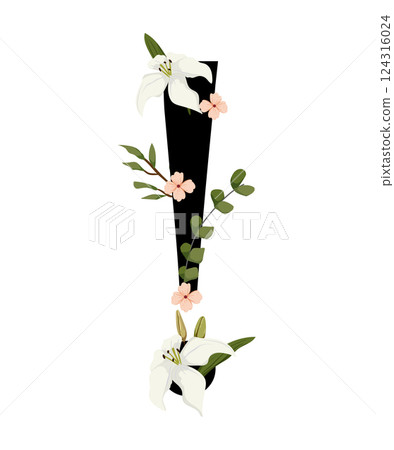 Vector sign with flowers decorations Vector sign with flowers decorations 124316024