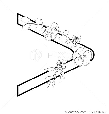 Vector sign with flowers decorations 124316025