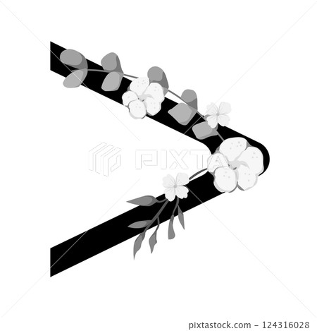 Vector sign with flowers decorations Vector sign with flowers decorations 124316028