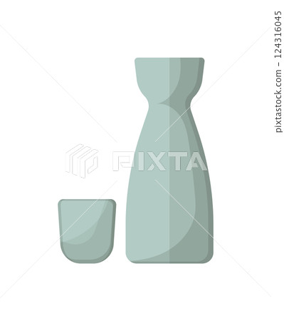 Sake Bottle and Cup 124316045
