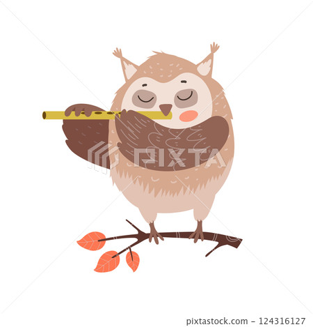 Owl Playing Flute 124316127