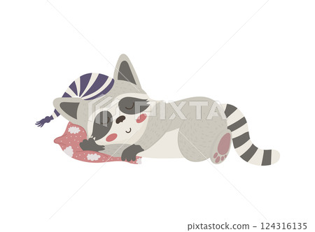 Raccoon Sleeping Peacefully Raccoon Sleeping Peacefully 124316135