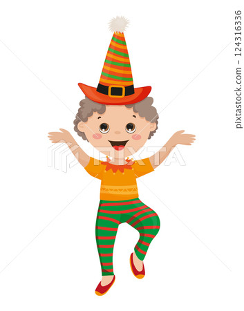 Cartoon Christmas Boy 124316336