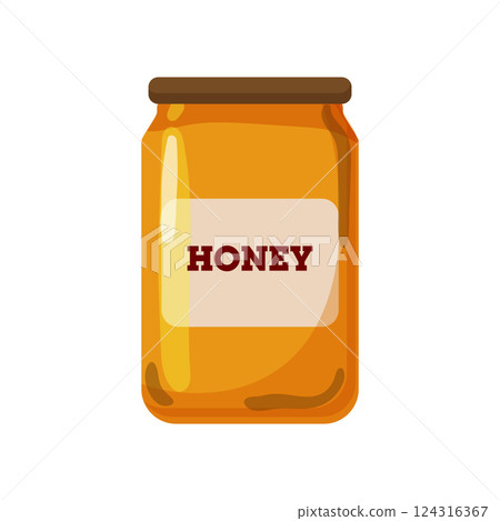 Simple honey jar with label. Simple honey jar with label. 124316367