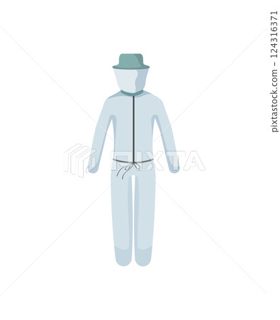 Beekeeper suit and hat for protection Beekeeper suit and hat for protection 124316371