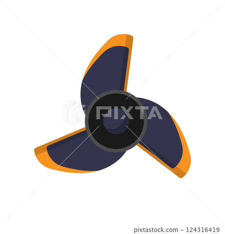 Orange and Blue Propeller Orange and Blue Propeller 124316419