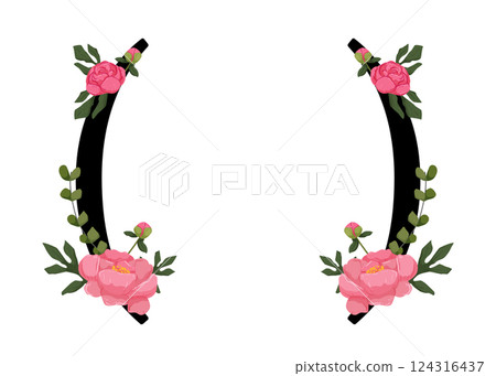 Vector sign with flowers decorations 124316437