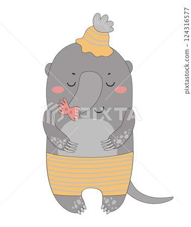 Sleepy Tapir Character 124316577