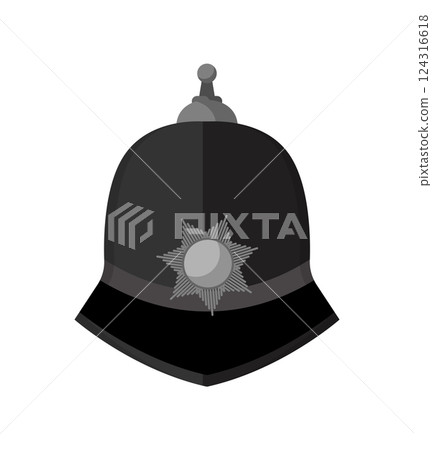 British Police Helmet Illustration 124316618