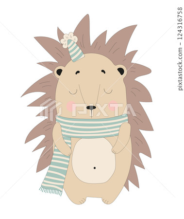 Hedgehog with Scarf and Hat Hedgehog with Scarf and Hat 124316758
