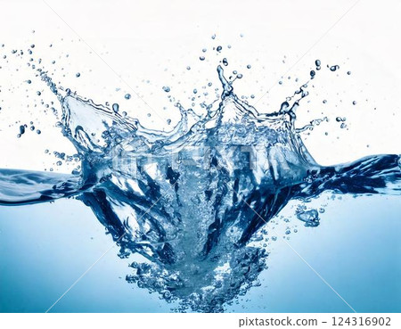 A beautiful splash of clear water A beautiful splash of clear water 124316902