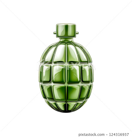 Green hand grenade icon isolated on transparent background 124316937