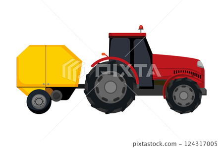 Red Tractor with Baler Red Tractor with Baler 124317005