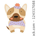 Cute Bulldog Illustration 124317088