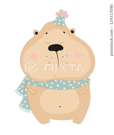 Chubby Hamster Illustration 124317090