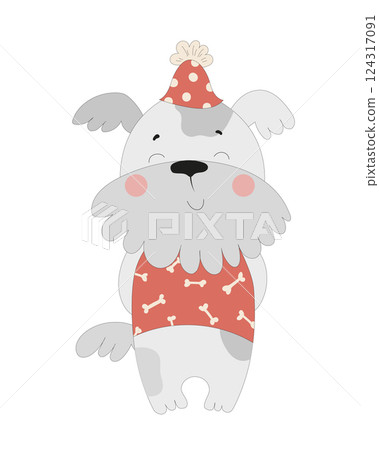 Party Dog Illustration 124317091