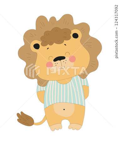 Happy Lion Illustration 124317092