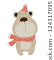 Bear in Red Scarf 124317095