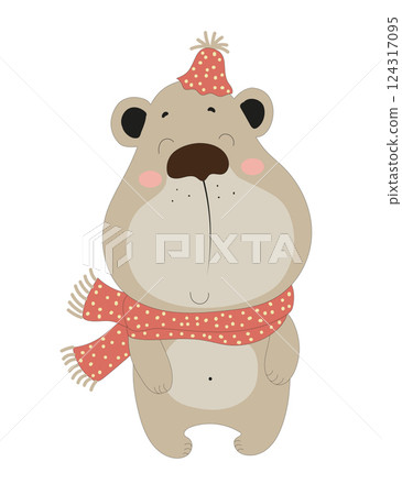 Bear in Red Scarf 124317095