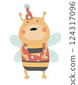 Happy Bee Character 124317096