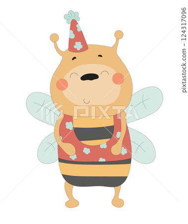 Happy Bee Character 124317096