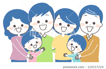 A friendly three-generation family 124317224