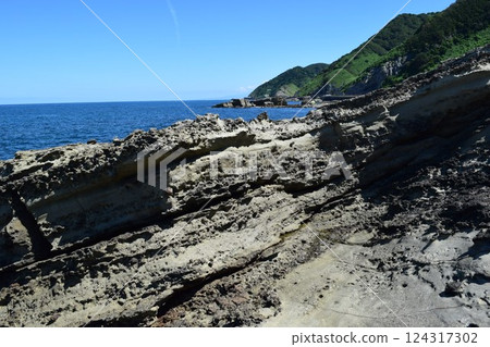 Rocky landscape on the Shonai coast Rocky landscape on the Shonai coast 124317302