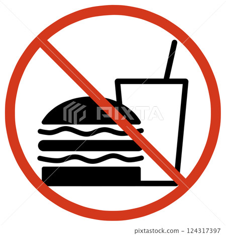 食品和飲料禁止標誌 124317397