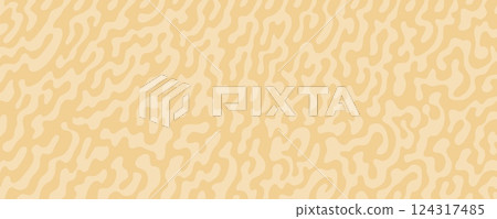 Groovy background with vector retro psychedelic wavy pattern. Abstract graphic waves and swirls, vintage y2k liquid texture background. Funky groovy geometric pattern backdrop of pastel beige waves 124317485